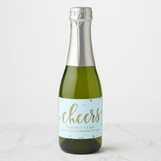 a bottle of wine with a label on the top that says, wedding confetti party