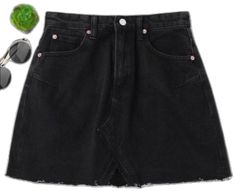 High Rise Black Denim Skirt For Summer, Trendy Black Denim Skirt For Summer, Casual Black High Rise Denim Skirt, Black Denim Cutoff Skirt With Pockets, Black Cutoff Denim Skirt For Summer, Black Cutoff Denim Skirt For Spring, Skirts Denim, Types Of Jeans, Bleach Wash