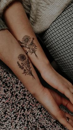 Flower tattoo by ZinaInk Western Tattoos For Women Matching, Made Worthy Tattoo, Western Tattoos Quotes, Matching Wildflower Tattoos, Small Matching Tattoos Mom And Daughter Flower, Women’s Small Arm Tattoos, Western Wildflower Tattoo, Mom Daughter Flower Tattoos, Country Flower Tattoo