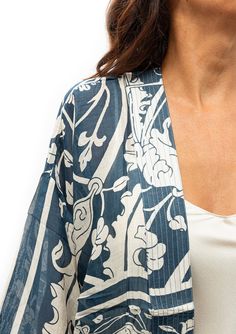 This popular kimono is are made of a custom blend of modal and viscose which creates a silky smooth lightweight material while having a more sustainable impact on the environment. This short kimono jacket is waist length complete with wide 3/4 length sleeves and can be worn for any occasion, whether you pair it with a neutral cami or layer it over a little black dress they can make the perfect addition to your outfit . Kimonos come in one generous size but have been made to look flattering on al Long Kimono Jacket, Short Kimono Jacket, Vintage Wedding Gifts, Jerome Dreyfuss, Accessories Bags Shoes, Short Kimono, Long Kimono, Vanessa Bruno, Linen Shop