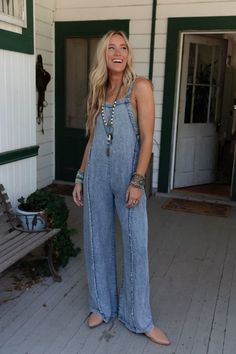 Harley Washed Jumpsuit - Denim | Three Bird Nest Denim Jumpsuit Outfit, Crochet High Neck, Jumpsuit Denim, Casual Boho Style, Cargo Jumpsuit, Three Bird Nest, Western Wear Outfits, Boho Outfit, Jumpsuit Outfit