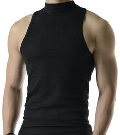 Sleeveless Turtleneck Men Anime, Revealing Man Outfits, Tank Turtleneck Outfit, Sleeveless Turtleneck Men, Sleeveless Top Outfit Men