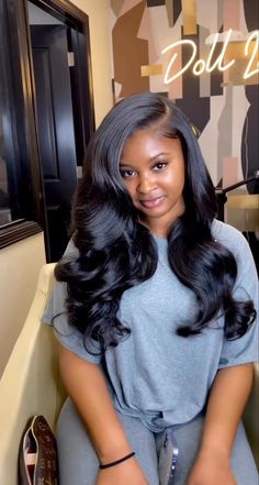 Long Layers Weave Black Women, Frontal See In Hairstyles, Layered Hair Sew In, Side Part Layered Curls Black Women, Weave Hairstyles Sew In Leave Out, Side Part Traditional Sew In With Curls, Side Part Sew In Medium Length, Side Part Pronto Quick Weave, Deep Side Part Closure Sew In