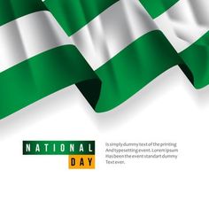 the national day is observed in green and white stripes on an irish flag, as if it were waving