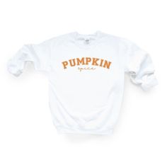 Looking for a cute versatile top to wear this summer? Make sure to grab one of our Curved Pumpkin Spice Sweatshirts! This soft and comfortable shirt is the perfect top for any outfit. It can be paired with biker shorts, Jeans, or the classic stay at home sweats! The bright color adds a pop of summer to any outfit. This sweatshirt is true-to-size, so be sure to order your regular size! If you are looking for a more oversized look, make sure to size up. White School Spirit Top For Spring, Relaxed Fit Tops For Fall In College Style, Relaxed Fit Tops For College In Fall, Relaxed Fit Tops For College Style In Fall, Fall College Style Loungewear Top, Cute Fall Streetwear Tops, Spring Crew Neck Top With School Spirit Style, Cute White Sweatshirt For Everyday, Spring Crew Neck Top In Casual Style