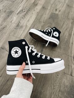 Black Platform Converse Curated On LTK Boty Converse, Converse Haute, Black Platform Converse, Cute Converse Shoes, Cute Converse, Converse Platform, Trendy Shoes Sneakers, Dr Shoes, Preppy Shoes