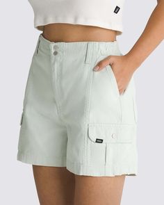 Sidewalk Cargo Shorts - Pale Aqua Globe Shoes, Patagonia Outfit, Salty Blonde, Overalls For Women, Knit Jeans, Short Overalls, Surf Accessories, Pale Aqua, Jumpsuit Jacket