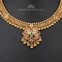 Simple Necklace Designs Gold, Simple Necklace Designs Gold Indian, Necklace Designs Gold Indian, Necklace Designs Gold, Simple Necklace Designs, Kameswari Jewellers, Gold Reserve, Ruby Jewellery, Simple Jewellery