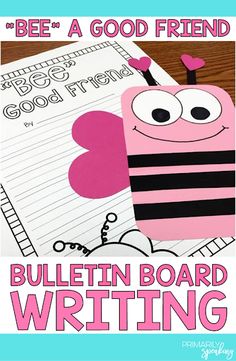 Valentine's Day Bulletin Board Writing Freebie Friends Bulletin Board, February Writing, Valentines Writing, Valentine Bulletin Boards, Valentines Day Bulletin Board, February Classroom, Kindergarten Valentines, February Ideas, First Grade Writing