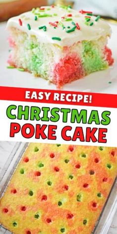 this christmas poke cake recipe is so easy to make