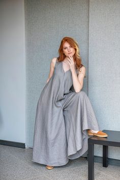 Jumpsuit Wide Leg, Plus Size Linen, Trendy Jumpsuit, Jumpsuit For Women, Maxi Jumpsuit, Womens Jumpsuits, Flowy Design, Linen Jumpsuit, Maxi Robes