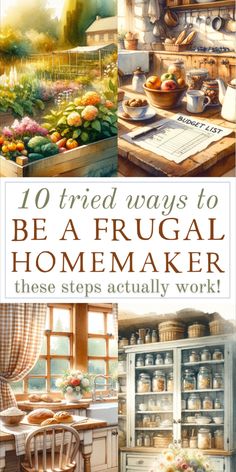 the front cover of an illustrated book with pictures of kitchen and dining area in it