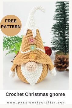 crochet christmas gnome free pattern