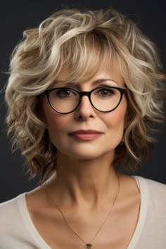 For a look try a wavy shag cut with golden highlights that adds volume, texture, and color. The layers in this hairstyle give it a body while the golden highlights provide warmth. Click here to check out more elegant hairstyles for women over 60 with glasses. Wavy Layered Bob Medium, Bob For Naturally Wavy Hair, Shaggy Bob For Fine Wavy Hair, 2024 Wavy Hair Trends For Women, Short Wavy Bob Hairstyles Over 50, Shag Haircut With Glasses, Short Blonde Hair With Bangs Round Face, Curly Medium Length Hairstyles, Short Hair Styles Wavy Hair