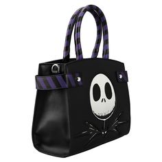 Accessorize in style with the Pumpkin King when you get this Nightmare Before Christmas movie Jack Skellington character black purse! The Nightmare Before Christmas Jack Skellington character fan accessory is a black purse made of high-quality PU material and includes an adjustable shoulder strap that you can remove to carry as a handbag, or use to carry over your shoulder or as a crossbody bag. The Nightmare Before Christmas Jack Skellington movie character fan merchandise features a bold image Novelty Black Bag For Gift, Black Halloween Gift Bag, Black Novelty Bag For Everyday Use, Novelty Black Halloween Bags, Novelty Black Bags For Halloween, Nightmare Before Christmas Purse, Target Purse, Nightmare Before Christmas Movie, Christmas Jack Skellington