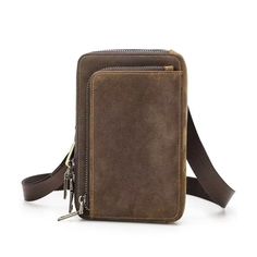 #Color_Coffee Brown Rectangular Belt Bag With Zipper Pocket, Rectangular Brown Chest Bag With Pockets, Brown Chest Bag For Everyday Carry With Phone Pocket, Brown Rectangular Chest Bag For Everyday Carry, Brown Mobile Phone Chest Bag For Everyday Carry, Rectangular Brown Chest Bag For Everyday Carry, Everyday Carry Rectangular Chest Bag With Phone Pocket, Brown Leather Belt Bag With Phone Holder, Brown Leather Belt Bag With Mobile Phone Holder