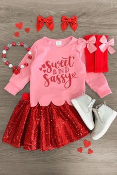 New Arrivals - Limited Supply– Sparkle In Pink Pretty Cowgirl, Red Sequin Skirt, Red Skirt Outfits, Sequin Skirt Outfit, Boutique Outfits, Kids Clothes Patterns, Sparkle In Pink, Twin Outfits