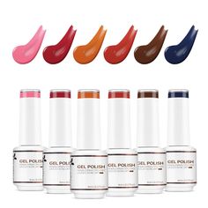 PRICES MAY VARY. Package Includes: 6 x Gel Nail Polish. (Volume: 8 ml / 0.27 fl.oz.e) Safe and Non-Toxic Formula: Nicedeco gel polish is HEMA/HPMA/TPO free, making it gentler and safer for your nails. With our non-toxic formula, you can achieve beautiful nails without worrying. Gel Color Preview: Save time and effort by seeing the color of Nicedeco Color Gel Nail Polish at a glance. Applied on the top of every cap, you won't have to open it every time you check the shade. Quick and Easy Applicat Pedicure Nail Designs, Kit Manicure, Gel Polish Nail Art, Manicure Diy, Gel Nail Kit, Uv Gel Nail Polish, Shiny Nails, Gel Nail Polish Set, Nail Polish Sets