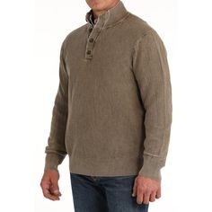 Men's Brown Waffle Pullover The Cinch, Waffle Knit, Classic Looks, Brown Color, Waffles, Knit Fabric, Knitted Fabric, Layering, Casual Outfits