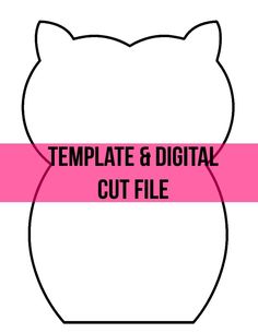 a pink and white cut file with the words template & digital cut file on it