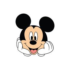 the face of mickey mouse with his tongue sticking out and eyes wide open, on a white background