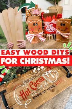 Grab these $5 (and under) wood pieces to make these EASY Christmas Cricut DIYs! - Whiskey & Whit Christmas Crafts Lights, Diy Wood Christmas Presents, Cute Wood Projects Simple, Diy Wood Projects For Christmas, Easy Wooden Christmas Crafts To Sell, Diy Christmas Signs Cricut, Stuff To Make Out Of Wood, Crichton Christmas Gifts, Homemade Gifts Wood