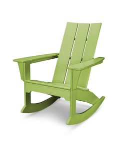 a green rocking chair on a white background