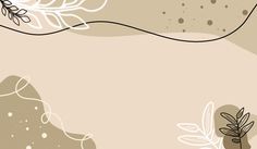 an abstract background with flowers and leaves on the bottom right corner, in neutral tones