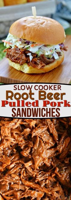 slow cooker root beer pulled pork sandwiches