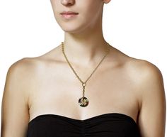 With its graphic design and rainbow color palette, this Foundrae necklace is a perfect personal talisman. The 18K yellow gold medallion is set with rainbow Champlevé enamel as well as an interior halo of shimmering diamonds. The cardinal directions are shown in mirror image, as self-reflection is the key to determining your own path. The pendant hangs from the 18K yellow gold medium belcher extension at the base of the 18K yellow gold mixed medium and large belcher chain. Its effortless style ma Rebecca Overmann, Ad Astra, Gold Medallion, Tiny Diamond, Medallion Necklace, Sparkle Diamonds, White Diamond, True Love, Cross Necklace