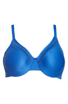 Soft, full-coverage cups and seamless construction offer smooth support in this underwire bra designed for everyday wear. 72% nylon, 28% spandex Hand wash, line dry Imported Full Coverage Bra, Underwire Bra, Monaco, Everyday Wear, Nordstrom, Bra, How To Wear, Blue