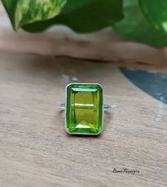 Amazing Peridot Gemstone Ring-925 Sterling Silver Ring-Wedding Ring-Gift For Her-Stylish Jewelry-Emerald Cut Ring-Statement Ring-Bridal Ring Welcome in My Shop Description Metal :- 925 Sterling Silver Style :- Band ############################################################################################################################################ Benefits Of Peridot Gemstone Known as the stone of compassion, peridot is believed to bring good health, restful sleep and peace to relationships by balancing emotions and mind. This friendly bright green stone also has the uncanny ability to inspire eloquence and creativity; it also brings delight and good cheer. ####################################################################################################################### Occasion Lime Green Gemstone Ring Jewelry, Green Solitaire Crystal Ring In Sterling Silver, Lime Green Gemstone Ring, Lime Green Sterling Silver Rings As Gift, Lime Green Sterling Silver Rings For Gift, Wedding Jewelry With Rectangular Stone Bezel Setting, Emerald Cut Peridot Ring Gift, Lime Green Gemstone Birthstone Ring As Gift, Lime Green Gemstone Birthstone Ring For Gift