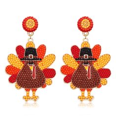 PRICES MAY VARY. Beaded Thanksgiving Earrings:Please pass the pie! These adorable Thanksgiving earrings will have you feeling the warm Autumn and ready for your Thanksgiving or Friendsgiving celebration,Features classic Thanksgiving-related elements,such as Pumpkin,Pumpkin pie,Maple leaf,Turkey and Candy corn,and mainly use fall color schemes to give a strong sense of Thanksgiving holiday atmosphere. Fall Earrings for Women:Whether you are in love with the scents that Autumn from the season of t Thanksgiving Beaded Earrings, Candy Corn Turkey, Thanksgiving Clothing, Turkey Earrings, Thanksgiving Accessories, Thanksgiving Earrings, Leaf Turkey, Candy Corn Earrings, Outfits Jewelry