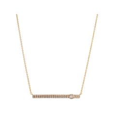 Complete your dazzling look with this Luxle 14k gold diamond bar necklace. Complete your dazzling look with this Luxle 14k gold diamond bar necklace.Click on this JEWELRY & WATCHES GUIDE to learn about fit, styles, materials and more! Metal: 14k gold Chain length: 15 in. + 3-in. extender Packaging: jewelry pouch & gift box Finish: polished Chain type: roloDIAMOND DETAILS Total weight: 1/5 ct. Shape: round Setting: bezel, micro pave Gemstones may have been treated to enhance their appearance. Spe Yellow Gold Bar Necklace With Single Cut Diamonds, Yellow Gold Bar Necklace With Diamond Accents As Gift, Minimalist Yellow Gold Bar Necklace With Diamond Accents, Elegant Yellow Gold Diamond Bar Necklace, Luxury Yellow Gold Bar Necklace, Luxury Yellow Gold Classic Bar Necklace, Diamond Bar Necklace, Diamond Bar, Micro Pave