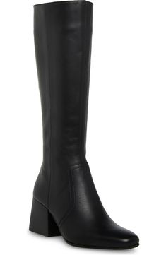 Blondo Tessa Waterproof Knee High Boot (Women) | Nordstrom Mid-calf Boots With Block Heel For Workwear, Square Toe Knee-high Boots With Stacked Heel For Work, Sleek Wide Calf Block Heeled Boots, Sleek Block Heel Knee-high Boots For Fall, Sleek Knee-high Boots With Block Heel For Fall, Workwear Knee-high Boots With Stacked Heel And Square Toe, Modern Wide Calf Heeled Boots With Block Heel, Classic Wide Calf Mid-calf Boots With Block Heel, Modern Knee-high Heeled Boots With Padded Heel