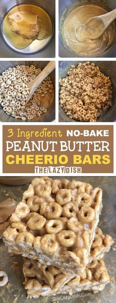 no bake peanut butter cheerio bars recipe