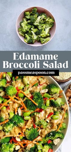 This edamame broccoli salad is a flavorful and mayonnaise-free version of the classic dish.  It is made with crisp edamame, spicy Thai red chiles, and a creamy peanut sauce to bring a unique spin to your dinner table that everyone will love.