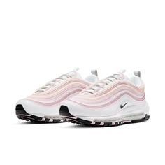 Underfoot, Air Max units opt into a light cream, while outsoles go two-tone in black and pink. The Air Max 97 isn’t celebrating a milestone anniversary year in 2021, but the women’s proposition suggests more notable ensembles are set to arrive on the silhouette throughout the year. SKU: DA9325-100 Release Date: 4 Jan 2021 Color: White/Pink/Cream Nike Air Max 97 Colorful, White Air Max 97 Outfit, Nike Air Max 97 Pink, Nike 97s, Air Max 97 Outfit, White Air Max 97, Nike 97, Light Cream, Nike Air Max 97