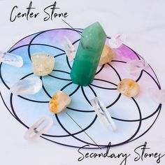 Wicca Crystals, Crystals Healing Grids, Crystal Mandala, Zen Den, Witch Herbs, Witches Altar, Magic Gift, Crystal Guide, Crystal Grids