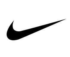 a black nike logo on a white background