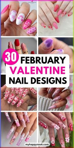 Valentine's nails featuring creative nail art ideas,  heart nails and cute nails, perfect for Valentine's Day nail art, from classic pink nails and bold red nails to trendy French manicure styles. Explore latest nail trends and try out DIY nail art techniques with nail art tape, stunning glitter nails, beautiful ombré nails, and fun negative space nails like candy heart nails and simple yet elegant simple nail designs that will make your manicure stand out this Valentine's season! Classic Pink Nails, Candy Heart Nails, Creative Nail Art, Nails Beautiful, Ombré Nails, Space Nails, Latest Nail Trends, February Valentines, Nail Art Techniques