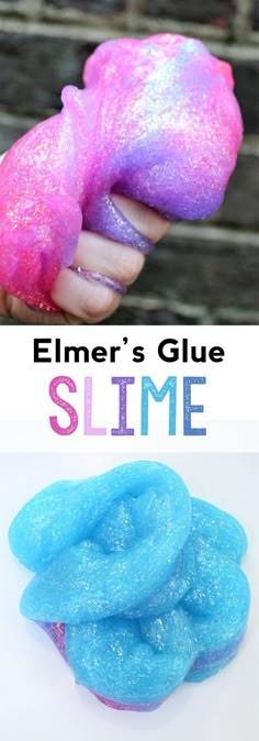 some slime is in the process of being dyed blue and pink