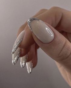 Her Nails, Casual Nails, Blush Nails, Silver Nails, Elegant Nails, Pretty Acrylic Nails, Chic Nails, Best Acrylic Nails