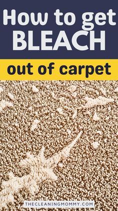 how to get bleach out of carpet with text overlay that reads, how to get bleach out of carpet