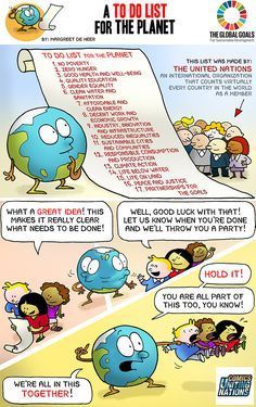 a comic strip with an image of two people talking to each other and the words,'a to do list for the planet '