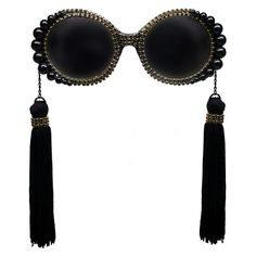 Large Tassel Sunglasses Circular Glasses, Glasses Styles, Circular Sunglasses, Hair Clips 90s, Circle Glasses, Unique Glasses, Circle Sunglasses, Crystal Sunglasses, Sunglasses Oversized