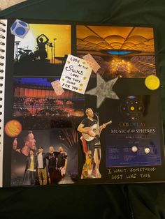 an album with pictures and words on it