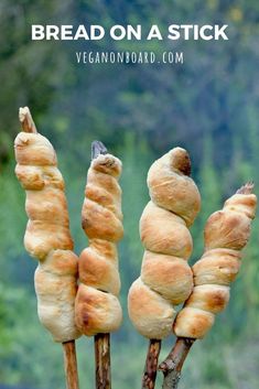 some bread sticks sticking out of the ground