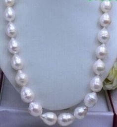 Great shopping ideas for GENUINE HUGE 12-14MM NATURAL WHITE BAROQUE PEARL NECKLACE 18inch, Jewelry & Watches White Baroque Pearl Necklace, Baroque Pearls Jewelry, Holiday Necklace, White Pearl Necklace, Cultured Pearl Necklace, Pearl Jewelry Necklace, Baroque Pearl Necklace, Jewelry Auction, Gold Bar Necklace