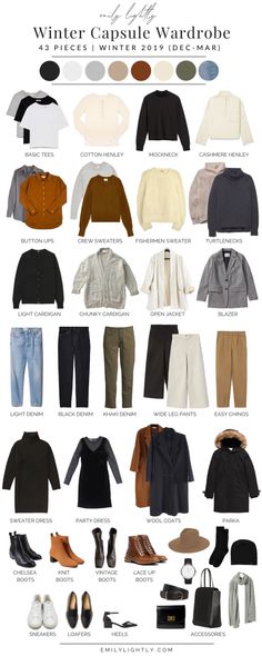 Techwear Capsule Wardrobe, Minimal Winter Wardrobe, Fall And Winter Capsule Wardrobe, Minimal Winter Outfit, Emily Lightly, French Capsule Wardrobe